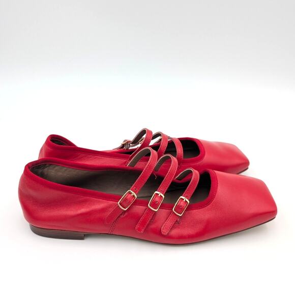 Mansur Gavriel Square Toe Mary Jane Ballerina Flat Women's Red Size US9 EU39.5 - Picture 3 of 14